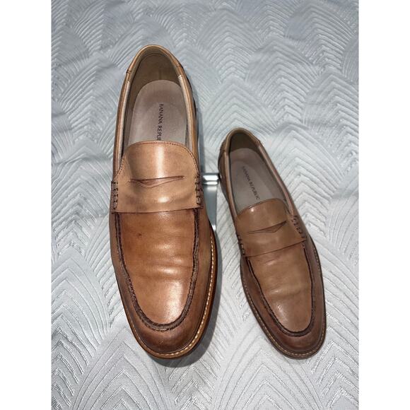 Classic Banana Republic Brown Leather Penny Loafers Men’s Size 10 Great Shape - Picture 1 of 9